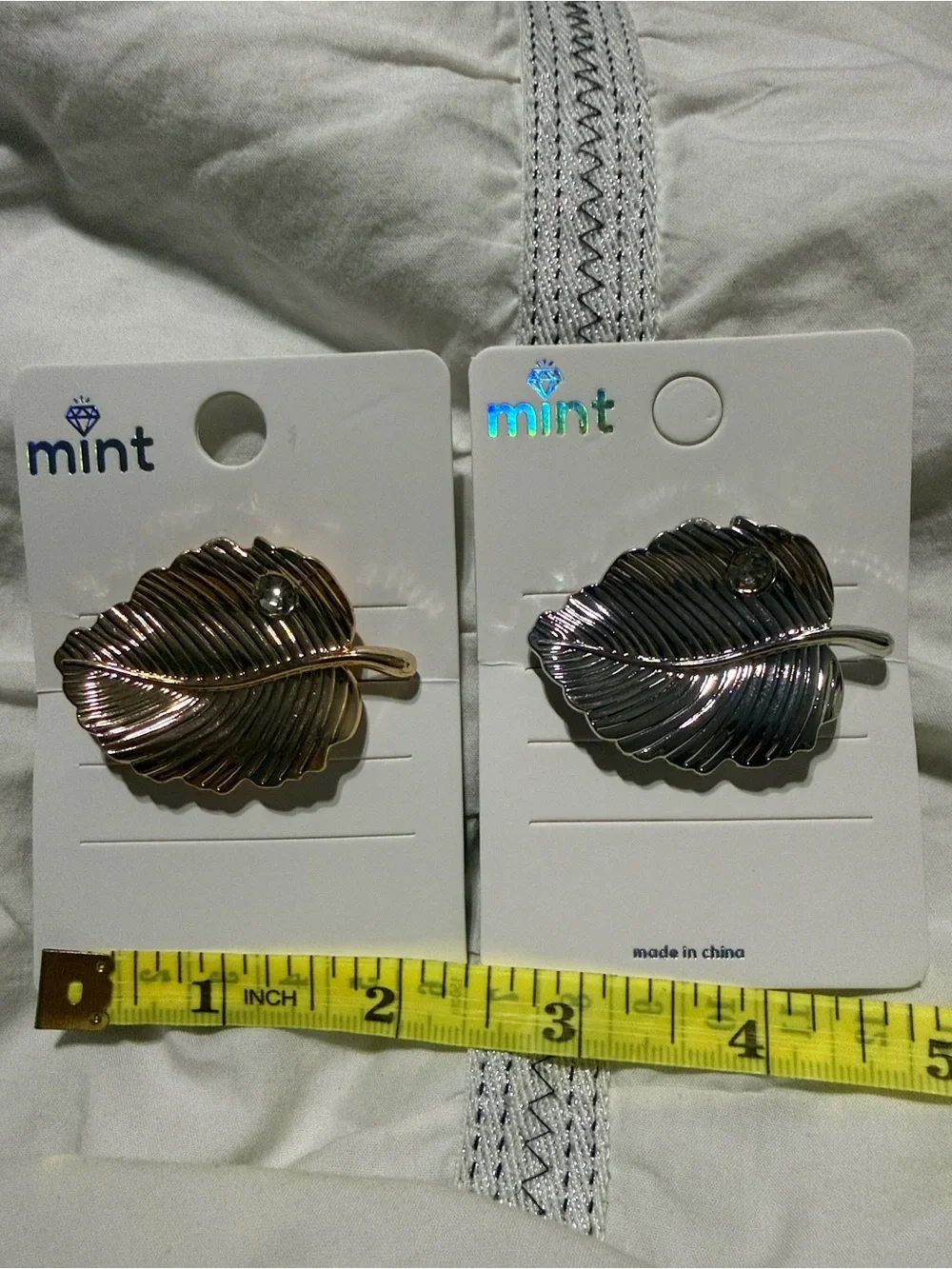 Metal Leaf Hair Ties — Silver and Gold Tones